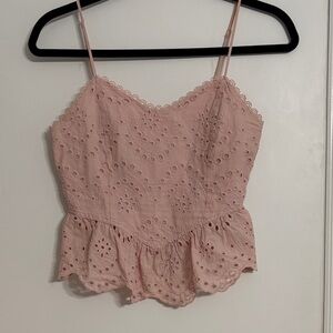 Miami Pink Eyelet Lace Camisole